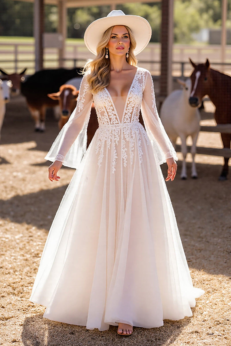 Elegant White Deep V-Neck Pearl Rhinestone Bow A-Line Birthday Party Homecoming Dress cc4411 main image 1