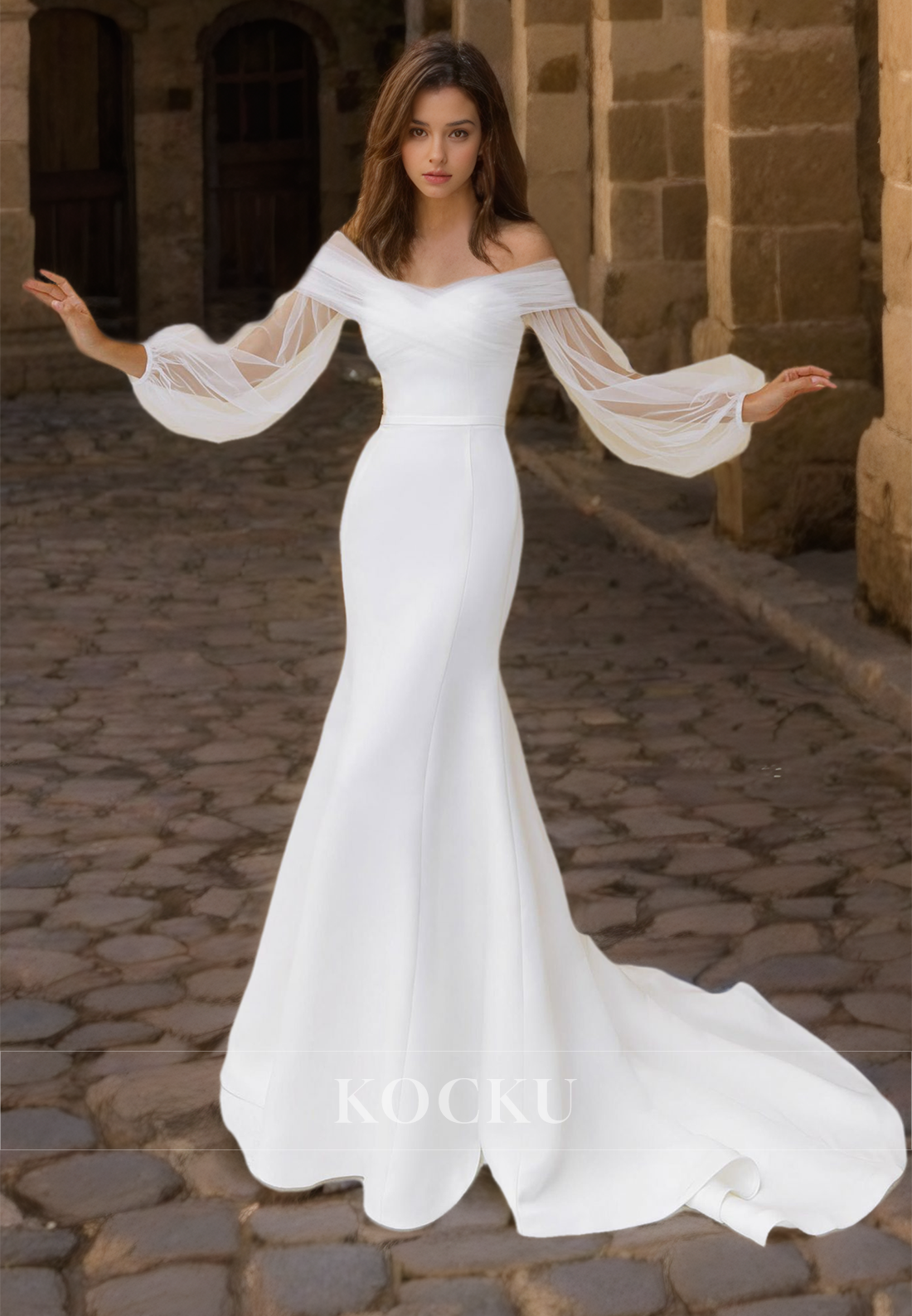 tube top mermaid wedding dress Cool blue tube top mermaid wedding dress with small train P2769 PreppyDress